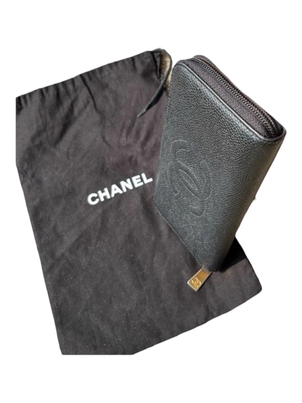 CHANEL Black wallet caviar Leather Zip around Wallet with dust bag - Picture 3 of 16